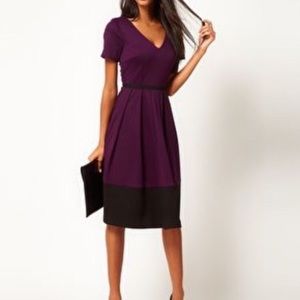 ASOS Midi Dress - Plum with black hem